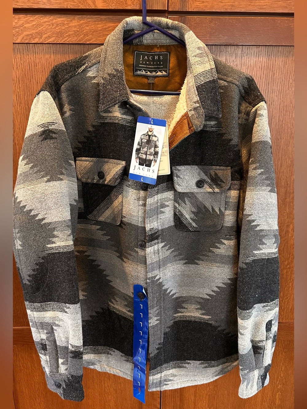 Jachs New York Wool Blend Aztec Shirt Jacket. Size Large.